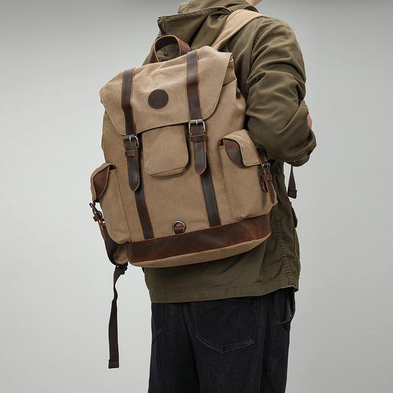 Cycling Backpack - Retro męska torba płócienna na rower,
