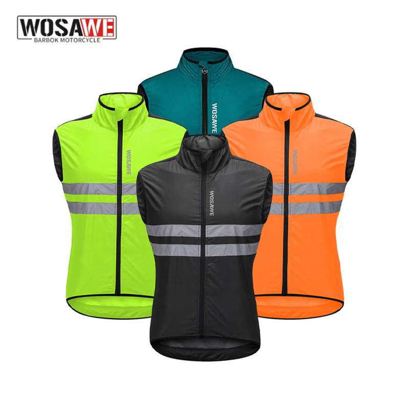 Cycling Gear Jacket - WOSAWE Męska kamizelka rowerowa wiatroodporna, lekka,