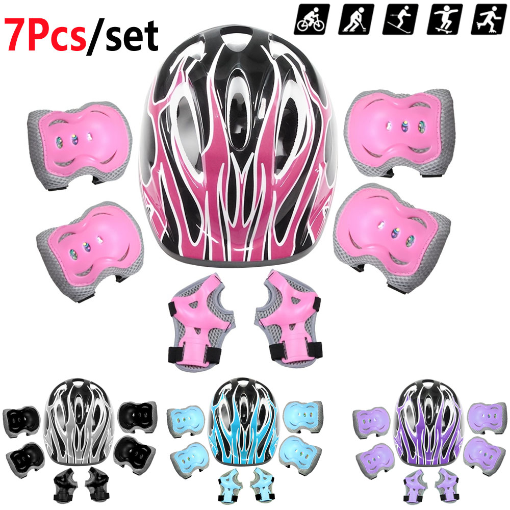 Cycling Gear For Kids - 7-częściowy zestaw ochronny dla dzieci: kask