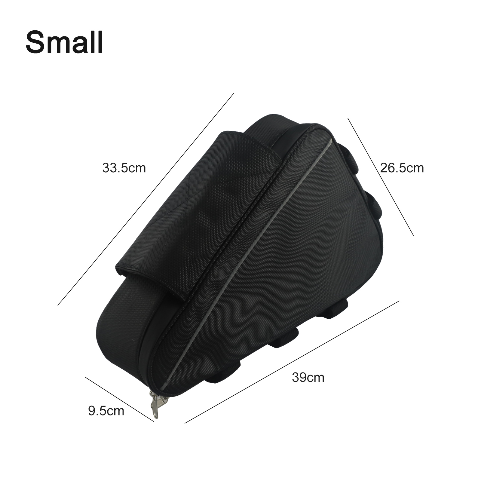 Cycling Gear Black - Wodoodporna trójkątna torba rowerowa na ramę,